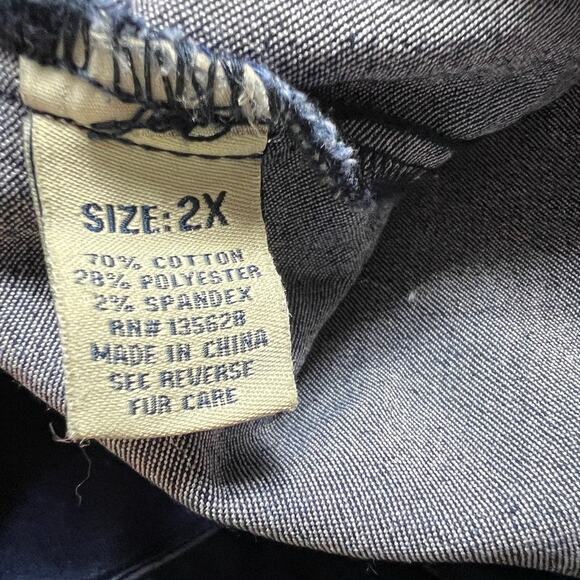 DKIN Denim Jean Jacket Embellished Stretch Dark Wash Women Size 2X - Picture 6 of 9